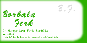 borbala ferk business card